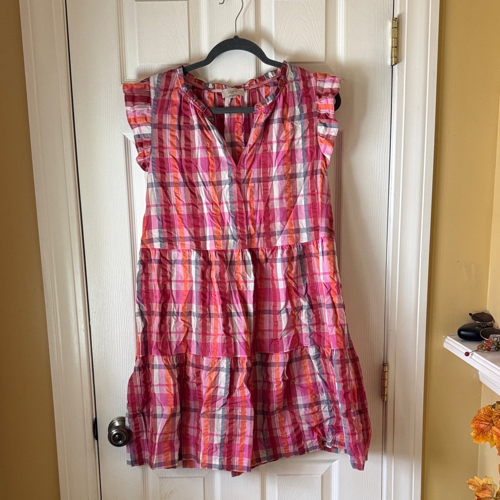 LOFT Multicolor Plaid Dress